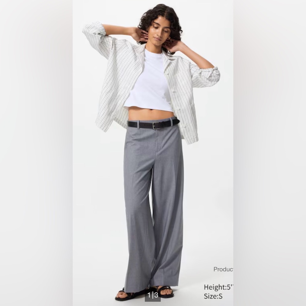 🩶 Uniqlo Light Gray Women's Wide-Leg Pants 🩶
